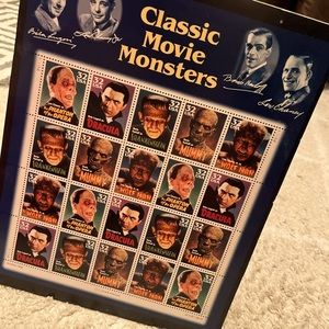 90s VINTAGE Movie Monsters USPS Retail Store Promotional Poster 12”x15” SOLD